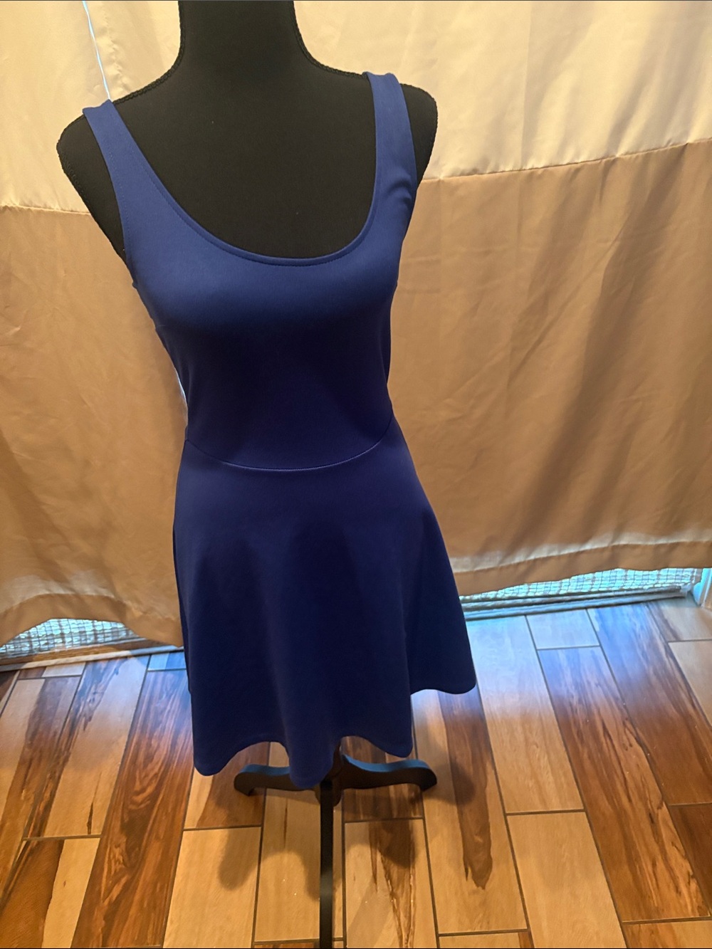 H&M Royal Blue Scoop Neck Mini Dress